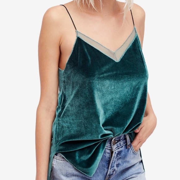 Free People Adjustable Velvet Camisole size M - Picture 1 of 7
